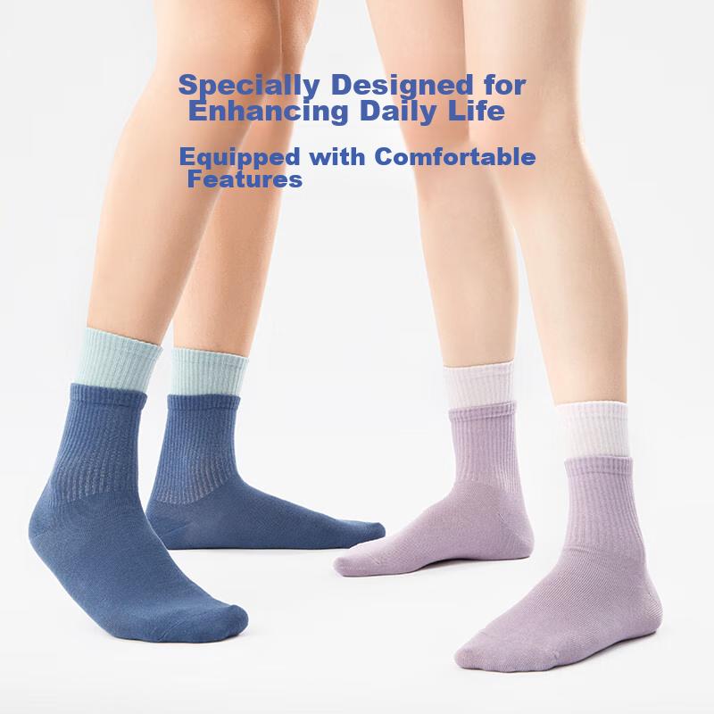 4 Pairs of Men's Socks, Sweat-Absorbing, Odor-Resistant, Casual, Breathable Mid-Calf Socks