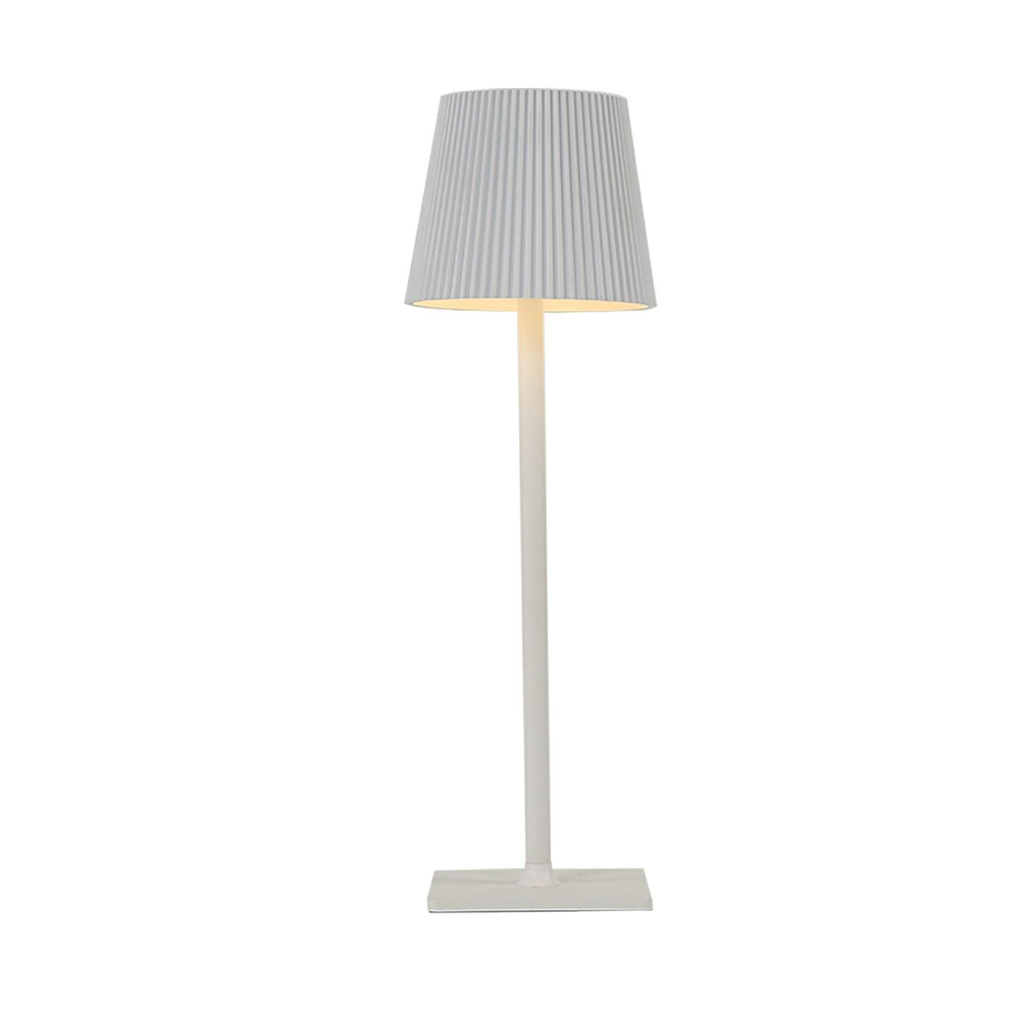 

ML-G04 Bedside Light Vintage Pleated Table Light Reading Lamp (Built-in 2000mAh Battery) White