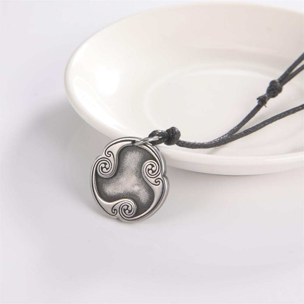Retro Mysterious Runes Necklace Viking Jewelry Rope Chain Adjustable Necklaces Stainless Steel Pendant Amulet Jewelry