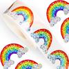500 Stück/Rolle Laser Regenbogen Aufkleber Etiketten Dekoration Handkonto Kreatives Versiegeln Selbstklebende Aufkleber Versiegelungs Etiketten