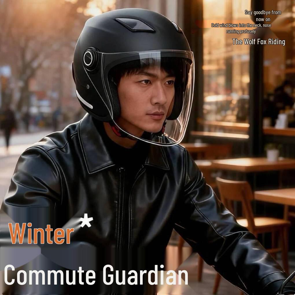 3C Certified Double Visor Electric Motorcycle Helmet, Unisex Winter Model, All-Season Safety Helmet