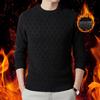 Herren-Pullover für Herbst und Winter, gestrickt, dick, Rundhalsausschnitt, langärmelig, warm, elastisch, Applikation, schmale Passform, weich, Übergröße, lässig, mittellang, Herren-Pullover