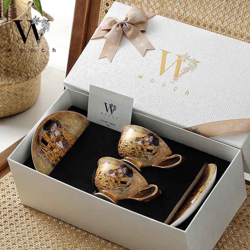 WOOCH European Art Couples Ceramic Cup & Saucer Gift Set