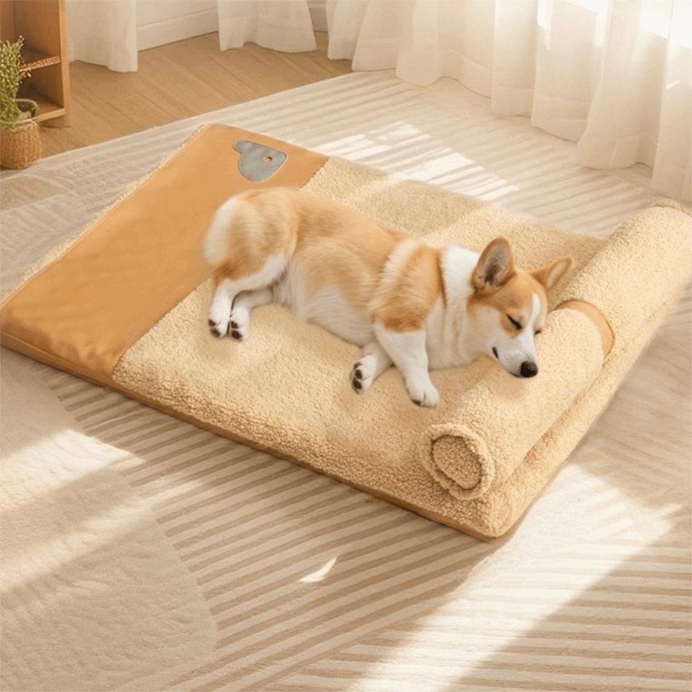 Removable Dog Sleeping Mat Neck Protection Pet Dog House Practical Dog Plush Bed  Crate