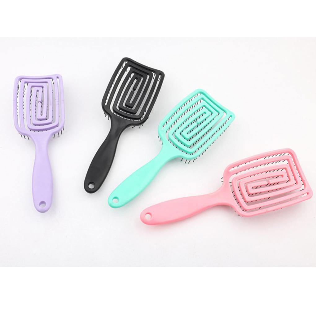 Hairbrush Curve Hollow Hairbrush Nylon Portable Scalp Head Massage Hair Brush Hair Styling Accessory