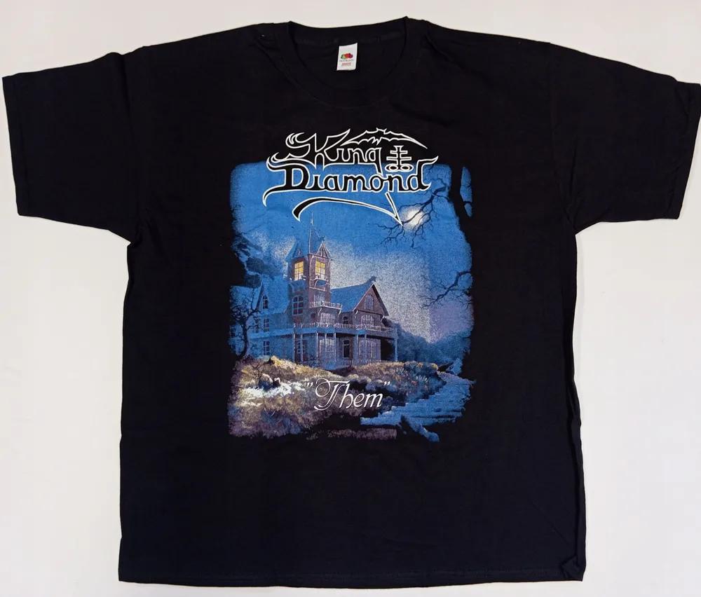 Unisex Short Sleeve Crew Neck Cotton T Shirt King Diamond Them Heavy Metal L