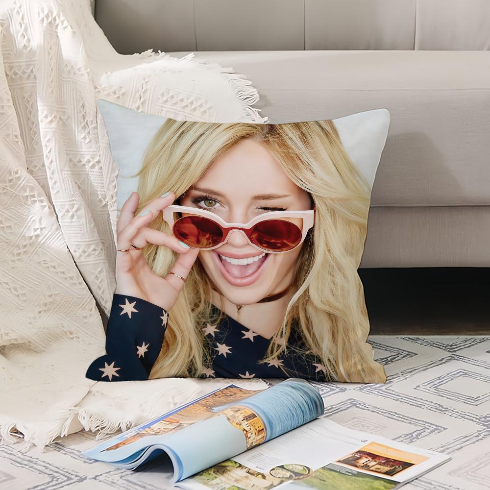 American Singer H-Hilary Duff Pillow Case Office Cushions Suitable For Sofa Car Bedroom Decorative Cushion Cover