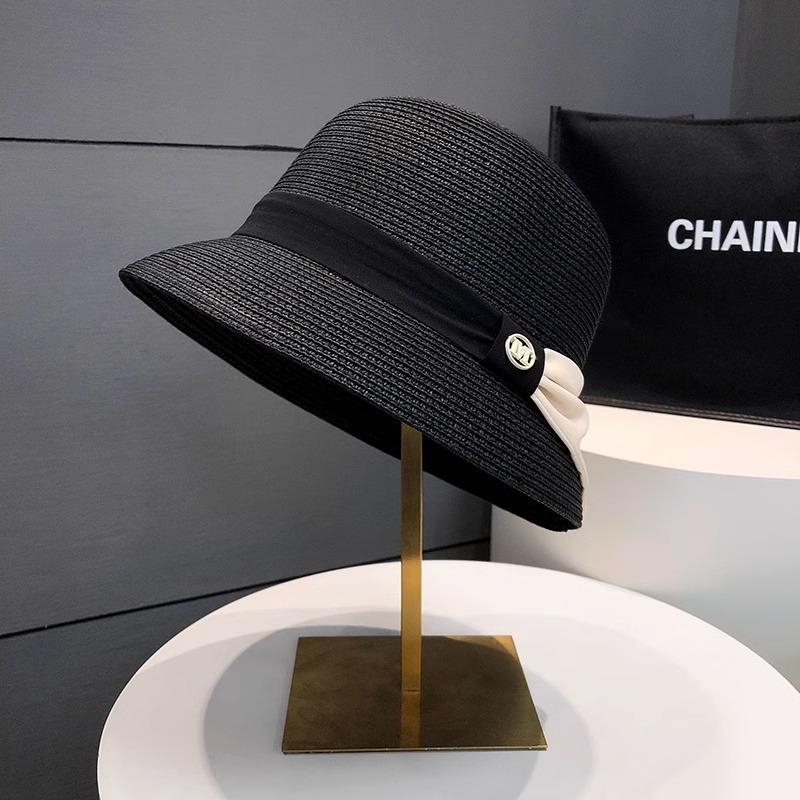 Straw Hat Women's Summer Travel Seaside Foreign Style Top Hat British Sunshade Sun Protection M Standard Fisherman Sun Hat