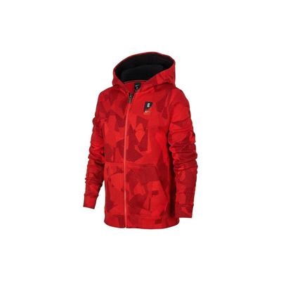 Nike Geometric Pattern Full Print Casual Sports Hooded Jacket Kids Jackets Red AR8515-634
