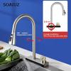 Stainless Steel Faucet Pull-Out Type for Kitchen Sink Hot and Cold Water Non-Digital 1/2 Inch Pipe Rainfall Waterfall Water Tap Accessories