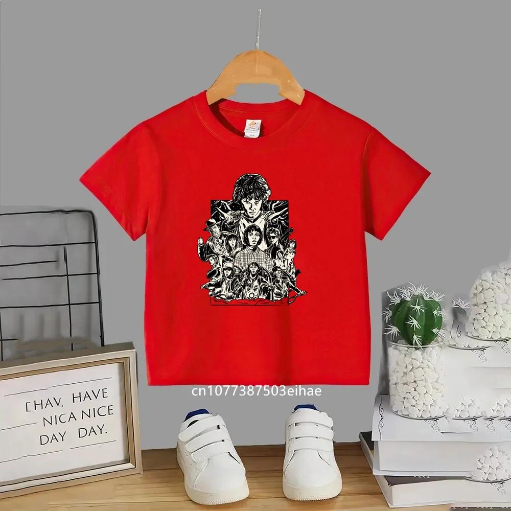 Camisetas de Verano con Estampados de Stranger Things a la Moda, Baratas y Elegantes, Cuello Redondo para Niños y Niñas, Suaves y Modernas para Niños