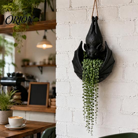 Pianta Ragno Fioriera Sospesa Bat Pot, Fioriera Creativa Gotica, Contenitore Decorativo di Halloween per Rampicanti Piante Ricadenti, Decorazione Interna Esterna Fiore ad Ala