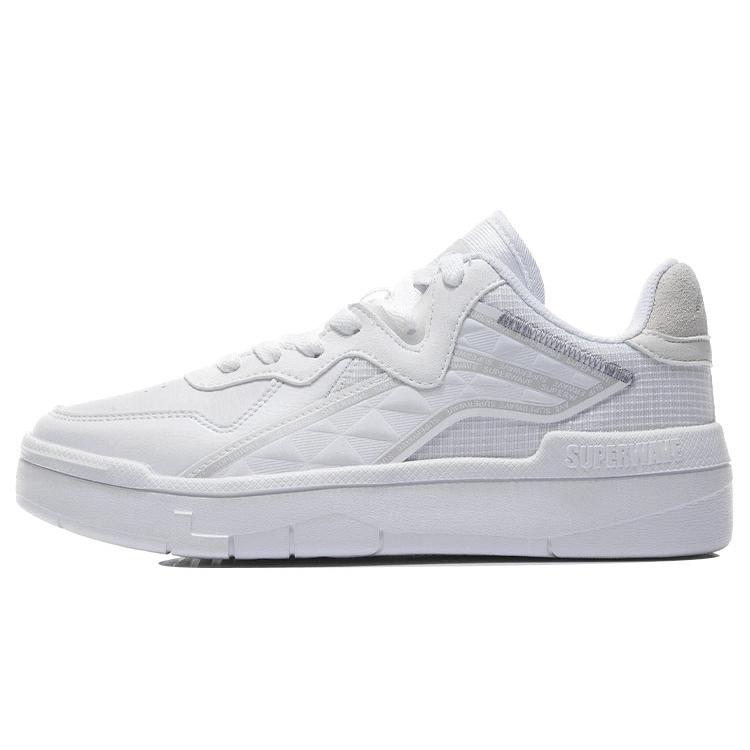 New LiNing Wave Anti Slip Wear Resistant Low Top Skateboard Shoes Women's White AGCR156-1