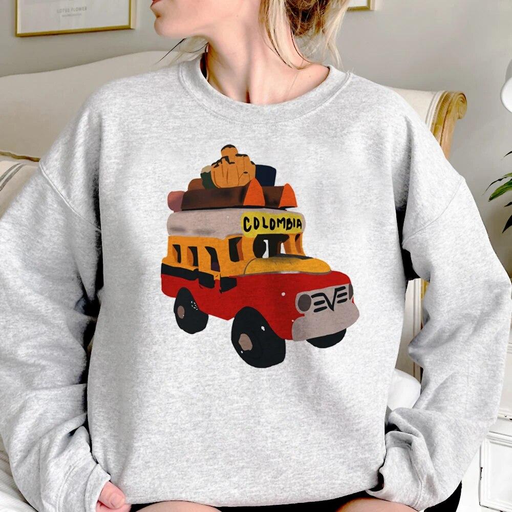 Colombia Hoodies Women Sweat Y2k Anime Korean Style Hooded Shirt Female Harajuku Tracksuit Unisex