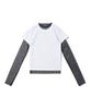 CARGOBROS FOR WOMAN Dot See-Through Long Sleeve Layered Short Sleeve Tee Set (Black/Ivory)