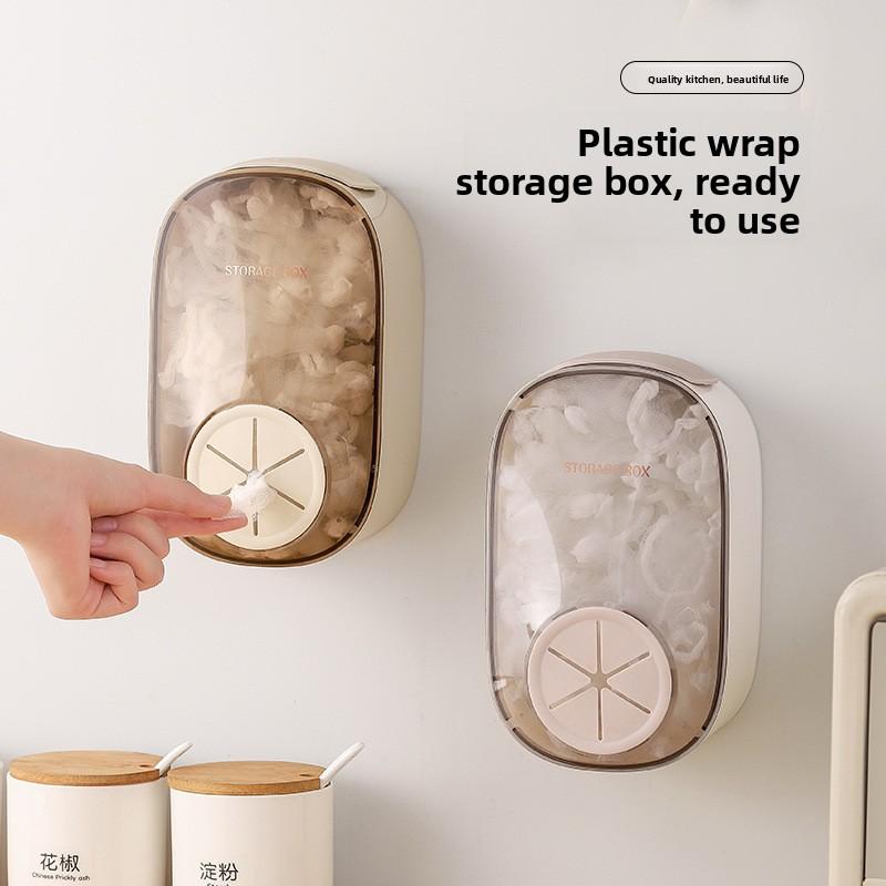Household Disposable Plastic Wrap Storage Box Plastic Wrap Storage Box Free of Punching Wall-mounted Removable Kitchen Use