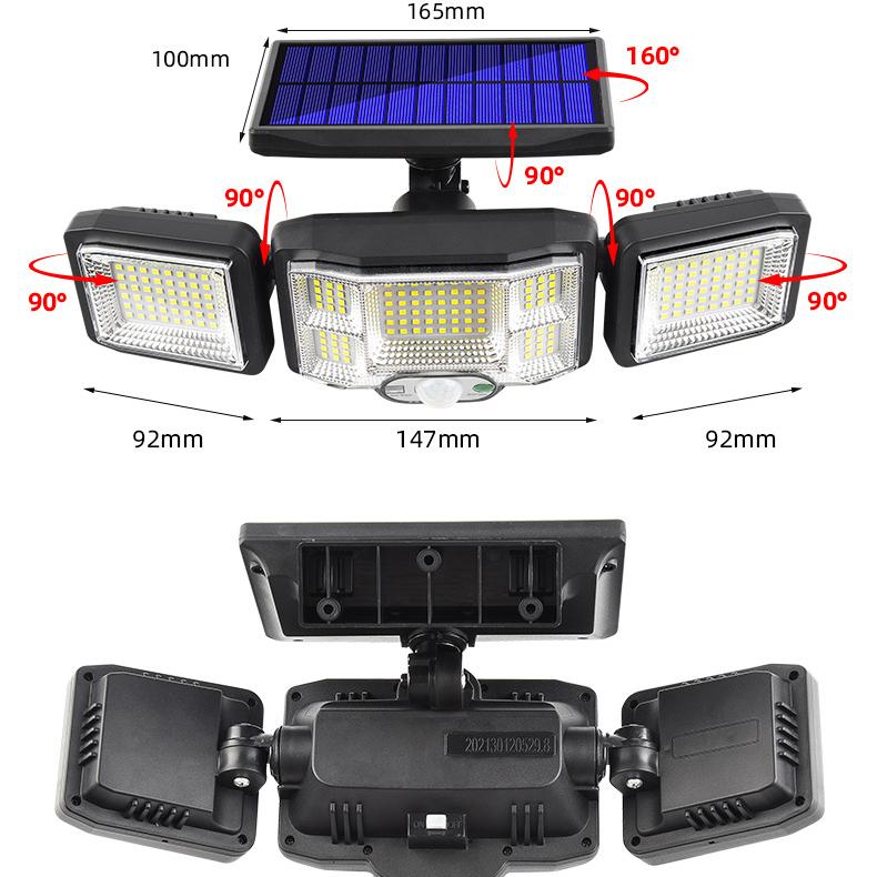 Neue Solar-Wandlampe mit Induktionsfunktion für den menschlichen Körper, Gartenlampe im Freien, wasserdicht, LED, drehbare Beleuchtung, Straßenlaterne