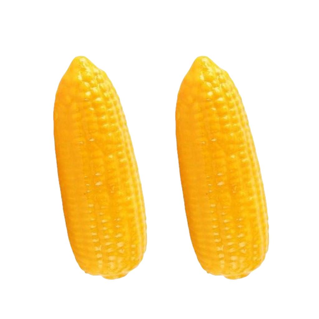 2Pcs Realistic Artificial Corn Simulation Corn Cobs for Home Decoration Basket Display Photography Kitchen Vegetable Toy