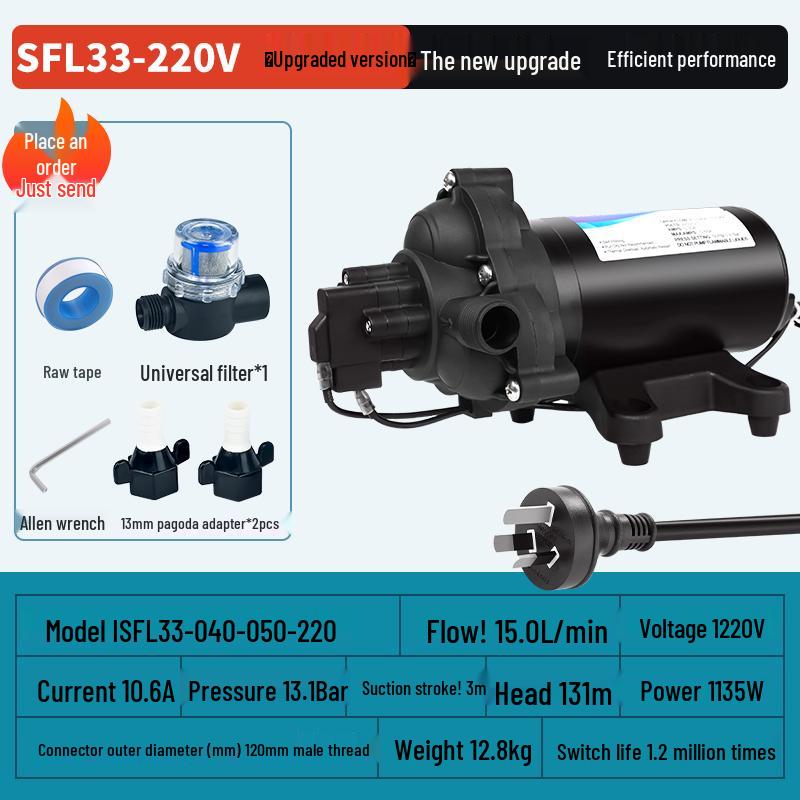 Pompă de apă cu diafragmă de înaltă presiune 12/24V RV Barcă cu comutator automat