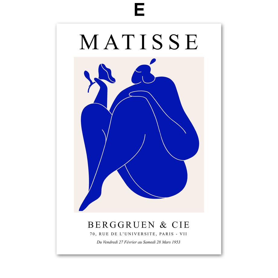 Blue Matisse Picasso Bauhaus Coral Leaves Wall Art Canvas Painting Nordic Posters And Prints Wall Pictures For Living Room Decor