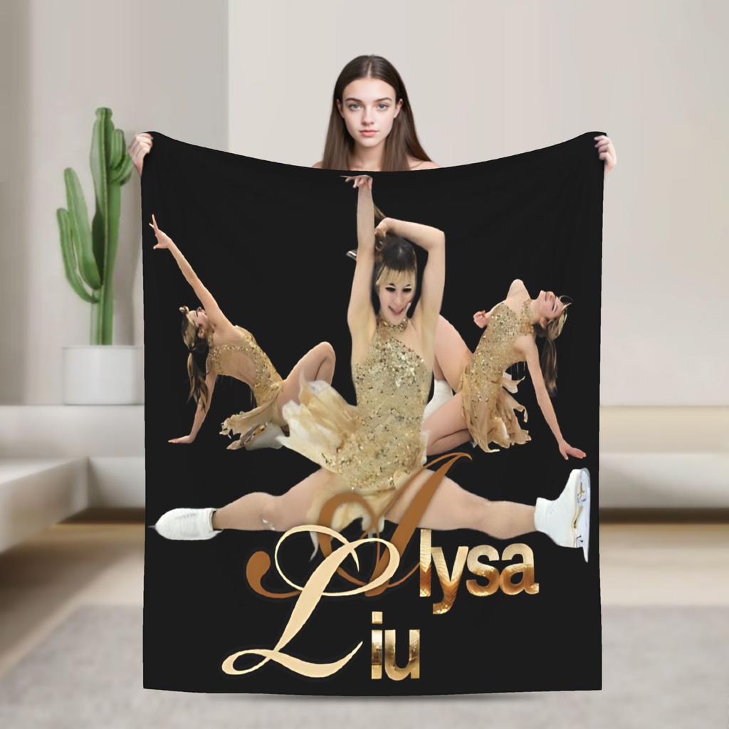 Alysa Liu American Figure Skater Blanket Flannel Throw Blanket For Sofa Home Soft Cozy Custom Quality Bedspread Present