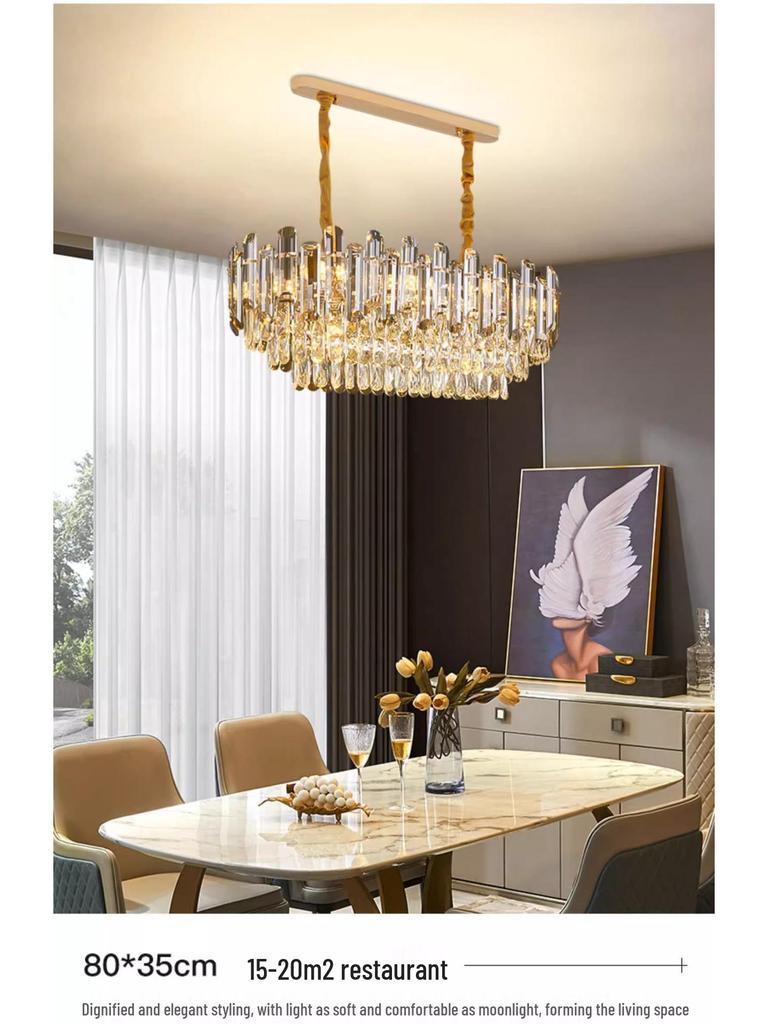 2025 Modern Crystal Chandelier: Minimalist Luxury Light for Living Room, Dining Room, and Bedroom
