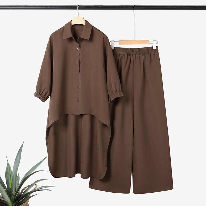 ZANZEA Women Long Sleeve Long Blouse and Pants Casual Two Piece Suit Sets