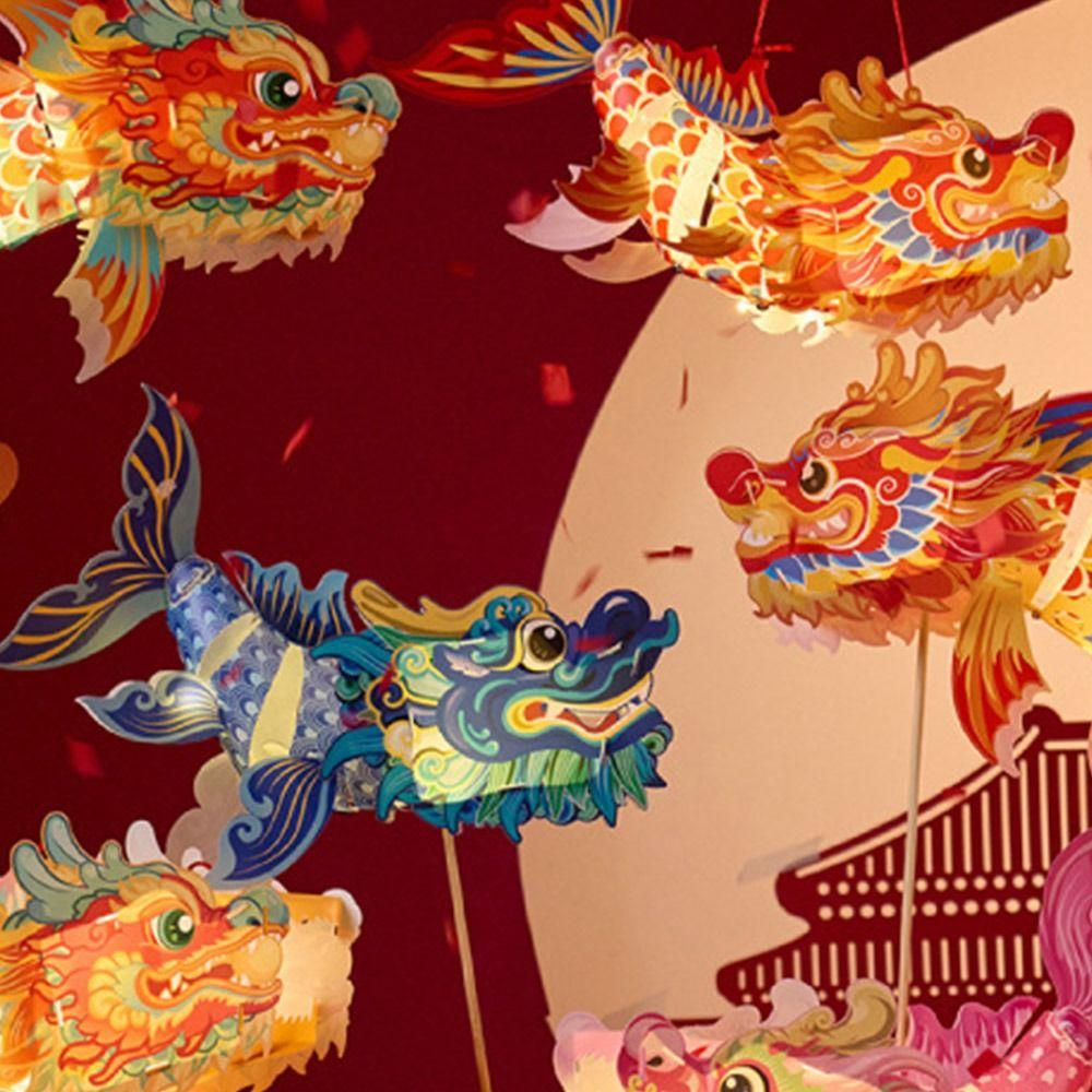 Handheld New Year Lantern DIY Projection Spring Festival Luminous  Lanterns  Kids Gifts
