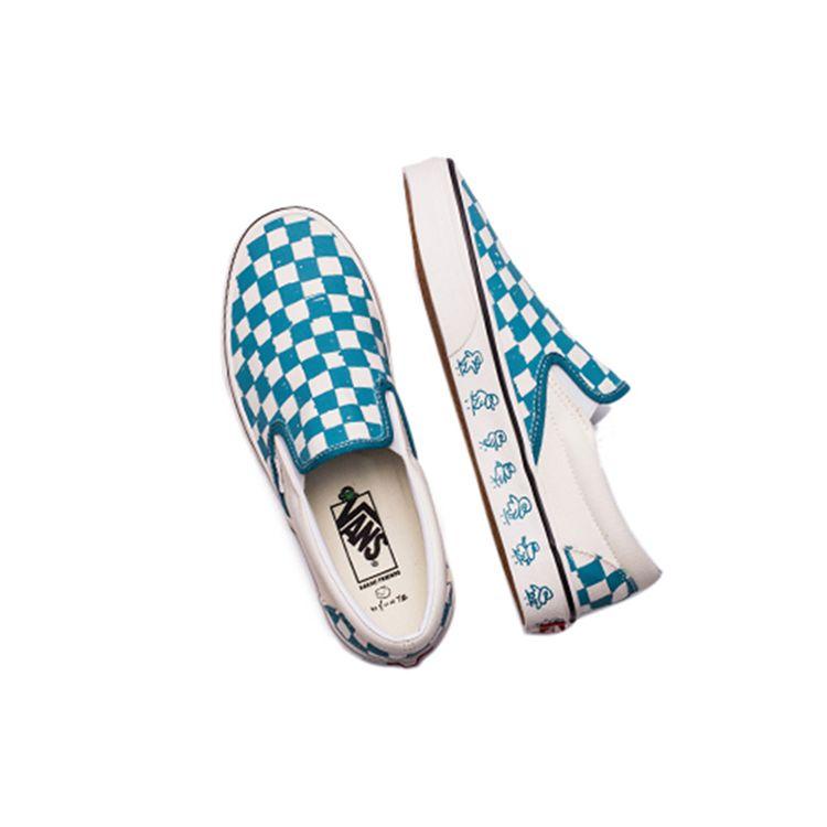 Vans Kakao Friends X  Slip On Blue Checkerboard Unisex Sneakers VN0A38F7TH0