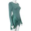Fashion Sexy Slim Hip Pleated Waist Tight Dress Short Dress Women Sexy Bodycon Dress