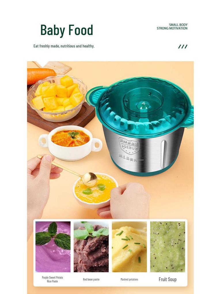 Stainless Steel Electric Meat Grinder & Food Processor - Large Capacity, Multifunctional for Baby Food, Garlic, and More