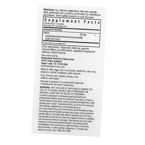 Dehydroepiandrosterone, DHEA 50, Bluebonnet Nutrition 60vegcaps (72393015)