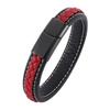 Vintage Handwoven Black Leather Bracelet with High Quality Metal Buckle Suitable for Men\'s Personalized Charm Wristband Jewelry