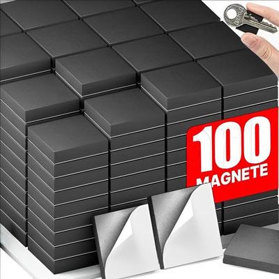 50/100Pcs Self-adhesive Magnetic Sheet with Adhesive Backing Square Fridge Magnets Flexible Magnet Stickers