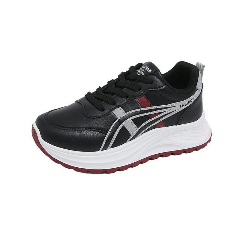 

Taizhou sports style platform sneakers autumn and winter new color matching fashion running shoes leather dad shoes 35 чёрный