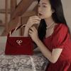 Fengji light luxury wedding handbag 2025 new niche design red bridal bag women's chain messenger bag