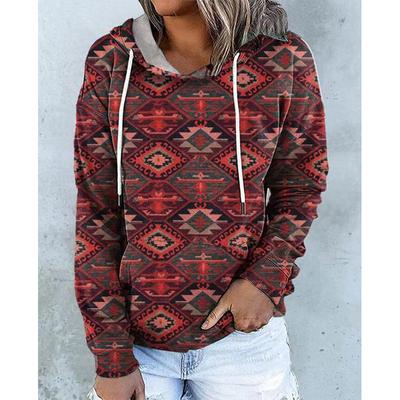 Aztec Western Ethnic Style Hoodies 3D Print Women Retro Streetwear Oversized Pullovers Hoodie Hooded Sweatshirts Woman Clothing