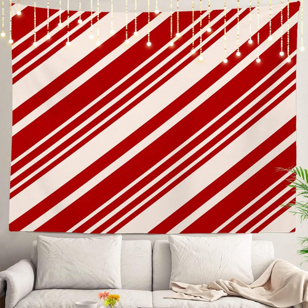 Christmas Wall Tapestry, Tree Wall Hanging Large Tapestry Decoration Polyester Fiber White Hem Around for Dorm Room Bedroom