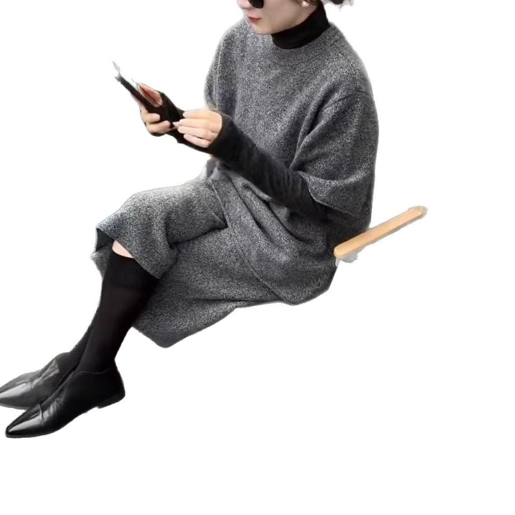 Costum gri nou, elegant, de iarnă 2025, larg, din două piese - Design chic de nișă