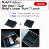 For Tesla New Model Y Juniper Launch 2025 Model 3 Highland Storage Box Organizer Center Console Trays Drawer Armrest Accessories
