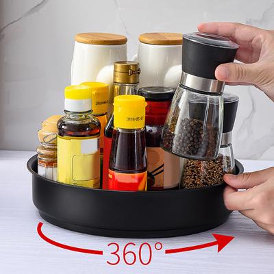 Plateaux de Rangement Rotatifs à 360° Acier Inoxydable Organisateur d'Épices de Cuisine Plateau Tournant Multifonctionnel Salle de Bain Carrousel de Rangement Rond Nouveau
