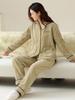 Anti-static Coral Fleece Women's Thick Winter Flannel Cardigan and Men's Autumn/Winter Homewear