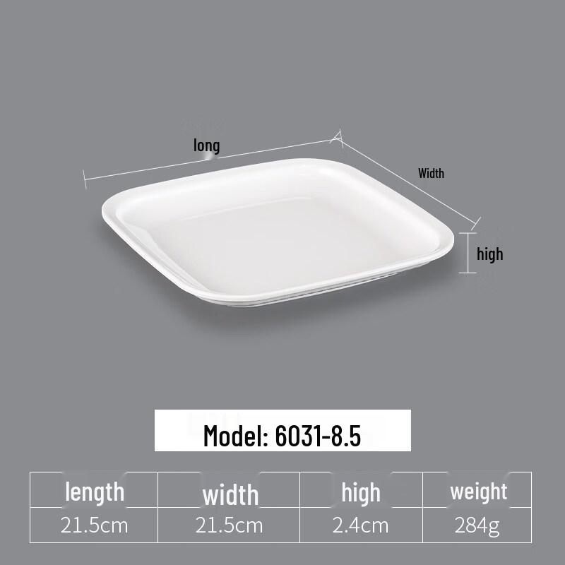 Melamine Square Plastic Serving Dishes (5-Pack)