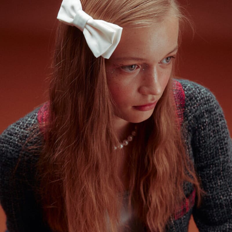 Elizabeth Moments Ivory Mini Satin Ribbon Hair Pin