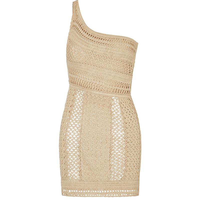 Knitted Beach Hood Sexy Hollow Sleeveless Slit Knitted Sweater Casual Vacation Bikini Hood