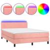 Maison Exclusive - Sommier à lattes de lit avec matelas LED Rose 140x190cm Velours