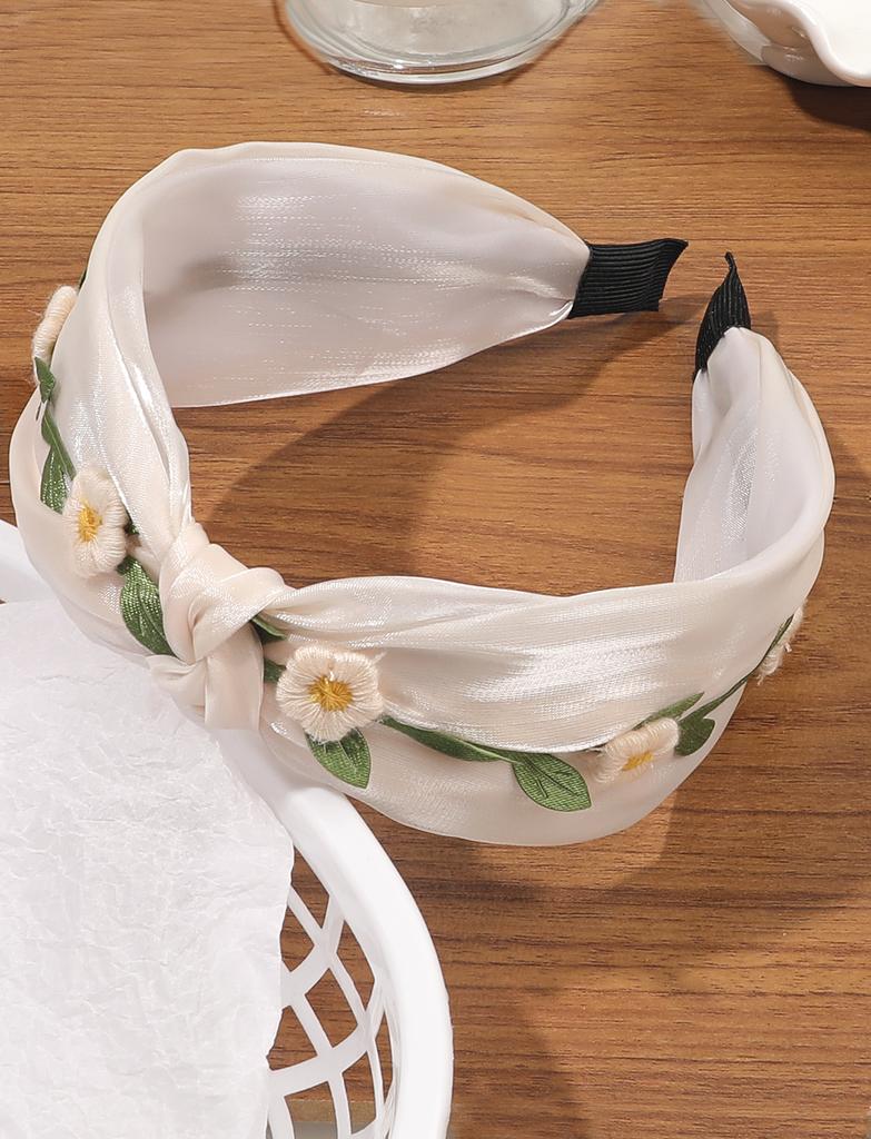 Diademas Bordadas Florales Para Mujeres Niñas Diademas Anchas Para El Cabello De Mujer Diadema Linda Estampada Con Flores De Primavera