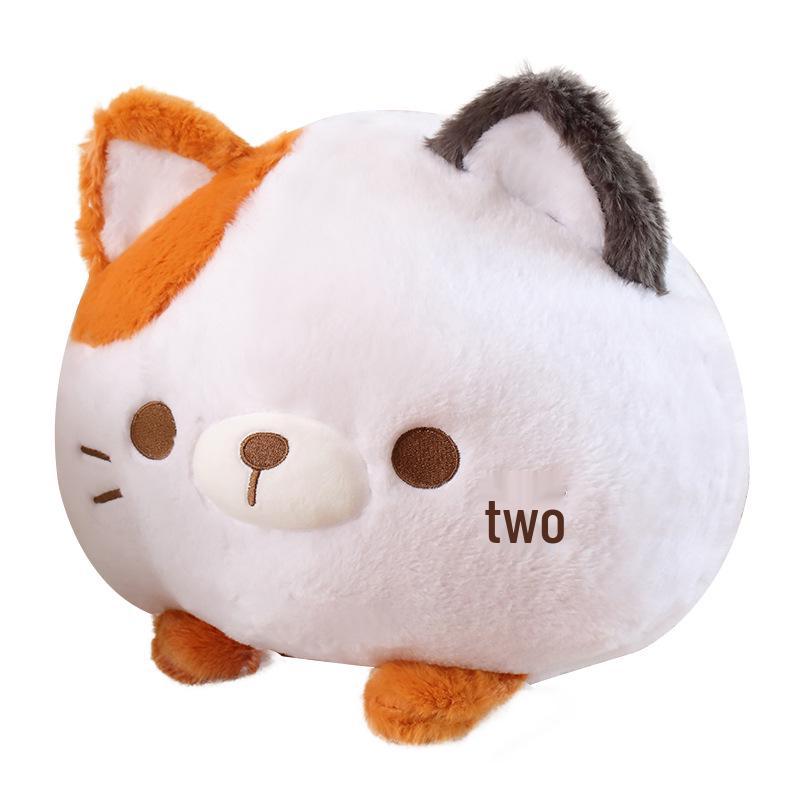 Cuscino Peluche Gatto Cicciotto Carino - Cuscino a Forma di Raviolo Tricolore e Ornamento da Comodino, Regalo di Compleanno Perfetto