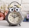 Cartoon Owl Mute Digital Wake Up Table Clock Cute Totoro Ring Bell Metal Bedroom Quartz Alarm Clock With Night Light
