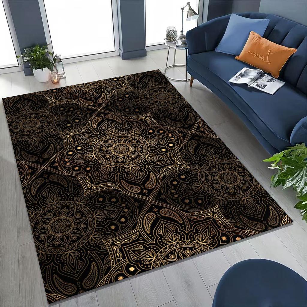 2026 Regenbogen Mandala Blume Chakren Yoga Bohemia Kunst Teppich für Schlafzimmer Wohnzimmer Sofa Zuhause Fußmatte Dekor, Kinder rutschfeste Bodenmatte